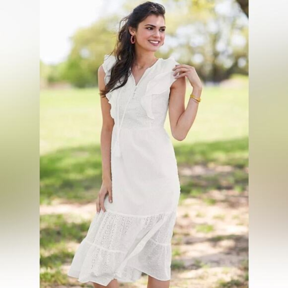 NWOT Cottagecore Matilda Jane Joanna Gaines Eyelet Sweet as Sugar Midi Dress - Picture 3 of 4